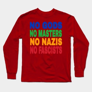 NO GODS - NO MASTERS - NO NAZIS - NO FASCISTS - MAGA KLUX KLAN - Double-sided Long Sleeve T-Shirt